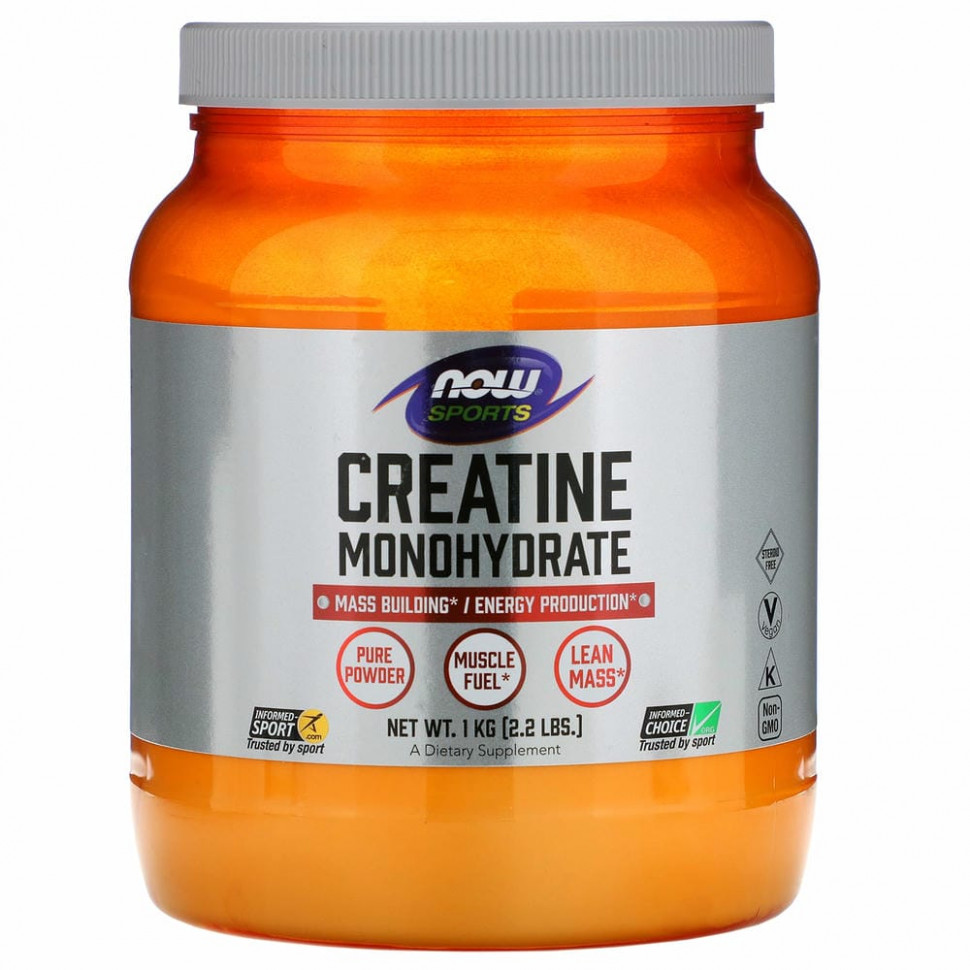 NOW Foods, Sports, моногидрат креатина, 1 кг (2,2 фунта) NOW-02032