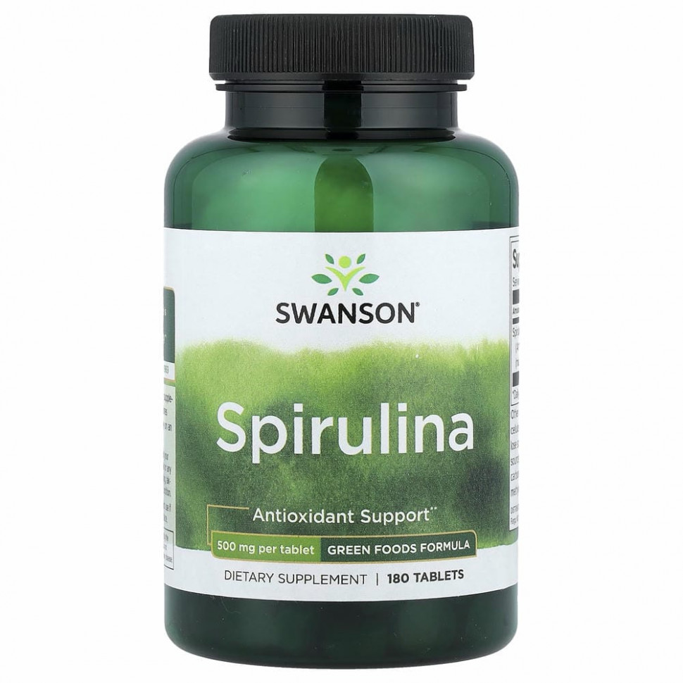 Swanson, Spirulina, 500 mg, 180 Tablets SWV-06010