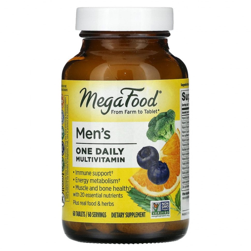 MegaFood, Men's One Daily, витамины для мужчин, 60 таблеток Мегафудс MGF-10107