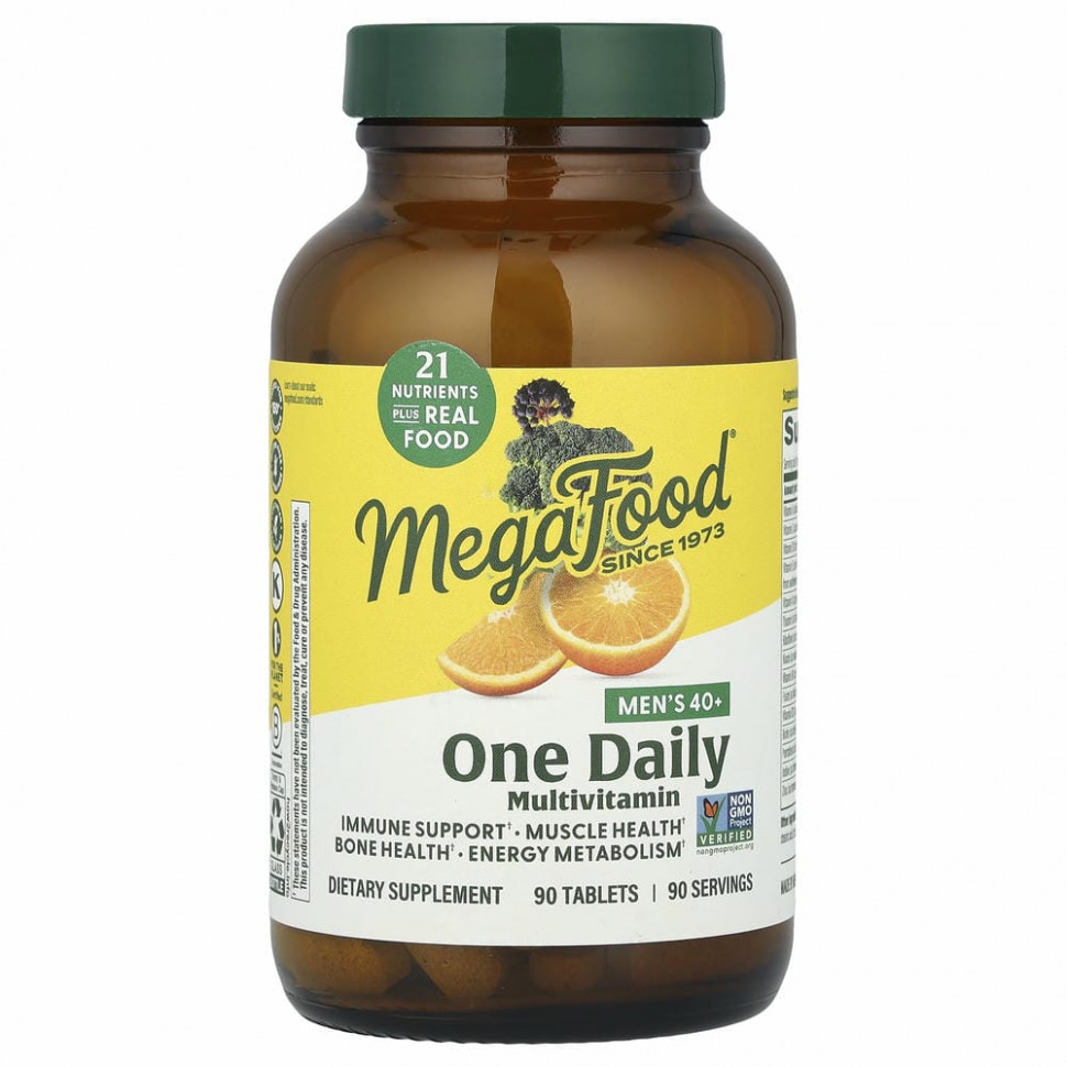 MegaFood, Men Over 40, мультивитамины для мужчин старше 40 лет, для приема один раз в день, 90 таблеток Мегафудс MGF-10270