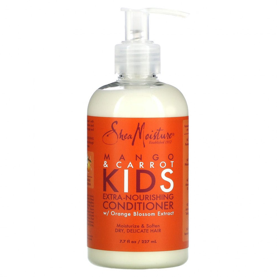 SheaMoisture, экстра-питательный кондиционер, для детей, манго и морковь, 237 мл (8 жидк. унций) Ши Мойстчэ SMT-90501