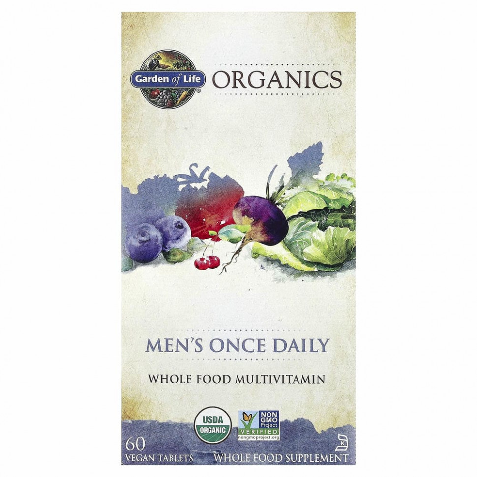 Garden of Life, MyKind Organics, комплекс для мужчин, для ежедневного приема, 60 веганских таблеток Гарден оф Лайф GOL-11767