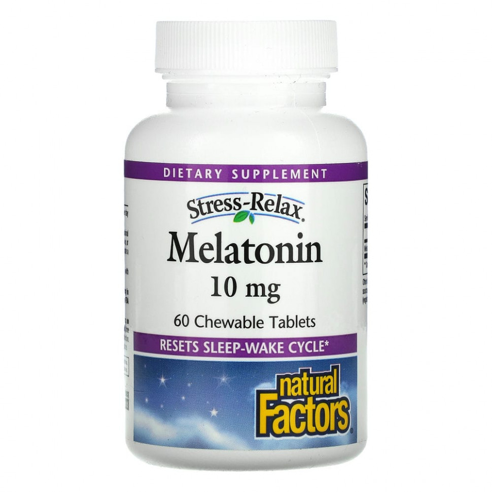 Natural Factors, Melatonin, 10 mg, 60 Chewable Tablets NFS-02719