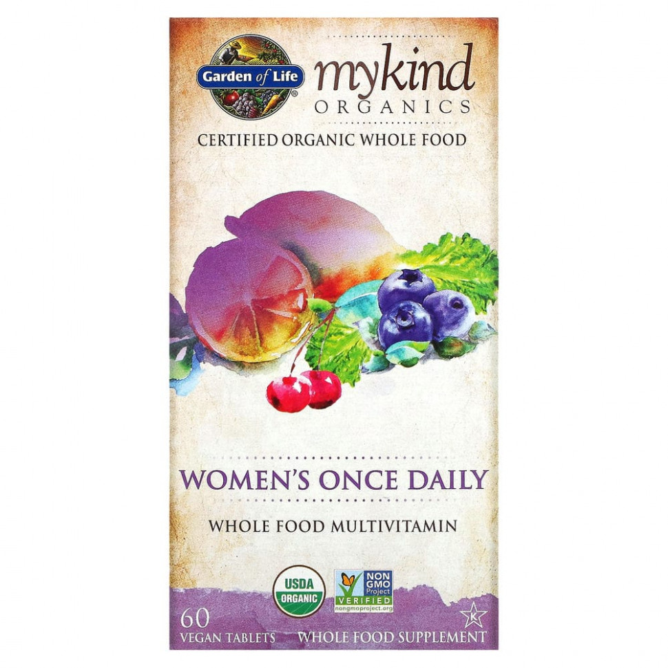 Garden of Life, KIND Organics, Women's Once Daily, 60 веганских таблеток Гарден оф Лайф GOL-11776
