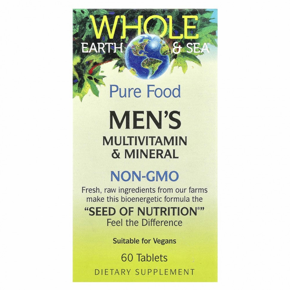 Natural Factors, Whole Earth & Sea, мультивитаминный и минеральный комплекс для мужчин, 60 таблеток NFS-35504