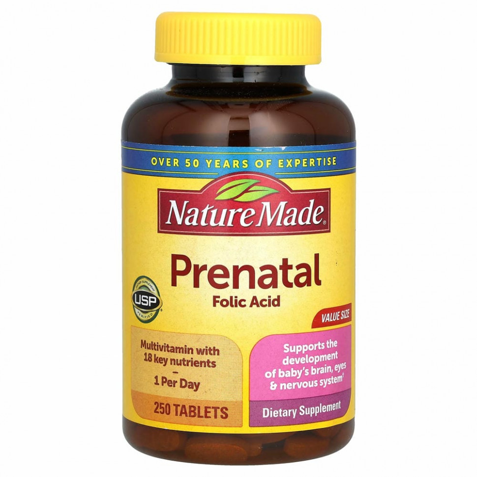 Nature Made, Multi Prenatal, 250 таблеток Натуре Маде NDM-01435