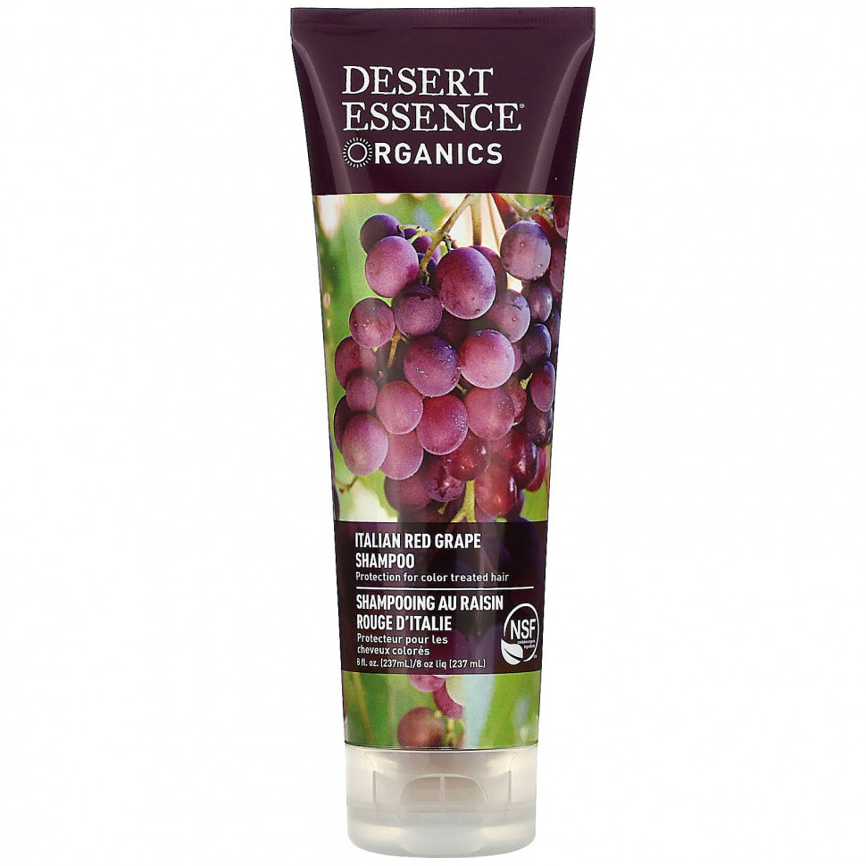 Desert Essence, Organics, шампунь с итальянским красным виноградом, 237 мл (8 жидких унций) Дезерт Эссенс DES-33703