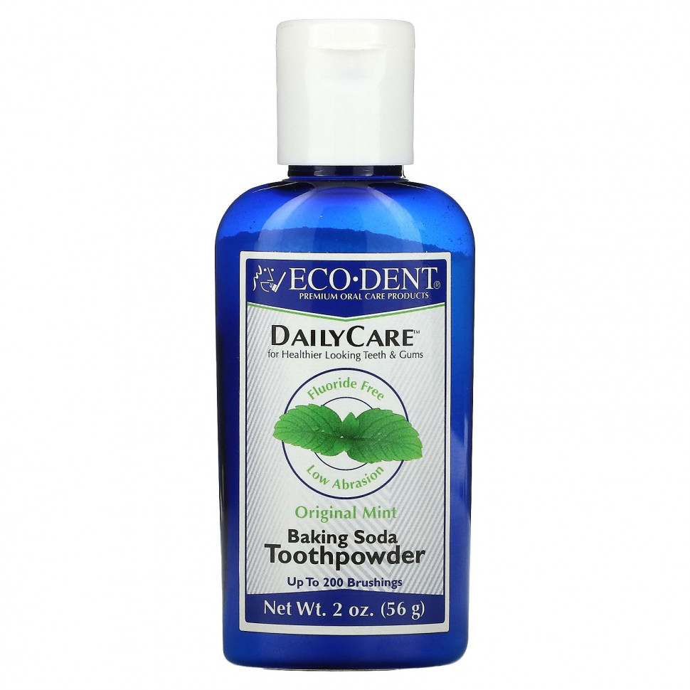Eco-Dent, Daily Care, зубной порошок с пищевой содой, «Оригинальная мята», 56 г (2 унции) Эко Дент ECO-03664