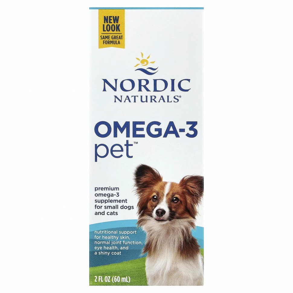 Nordic Naturals, Омега-3 для питомцев, для кошек и небольших собак, 2 жидких унции (60 мл) Нордик Натуралс NOR-50505