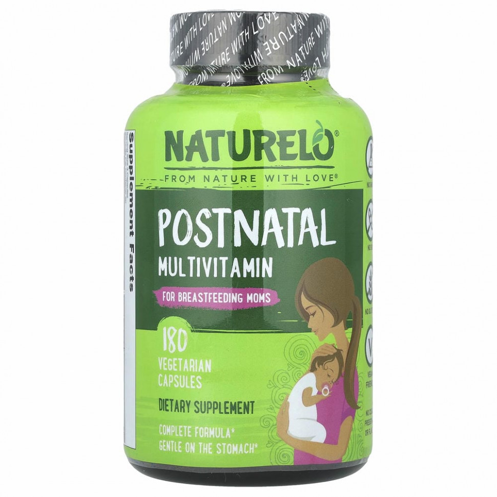 NATURELO, мультивитамины для послеродового периода для кормящих мам, 180 вегетарианских капсул NAU-62837