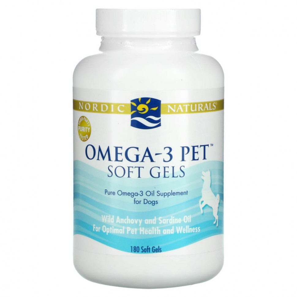 Nordic Naturals, Omega-3 Pet, для собак, 180 капсул Нордик Натуралс NOR-51502