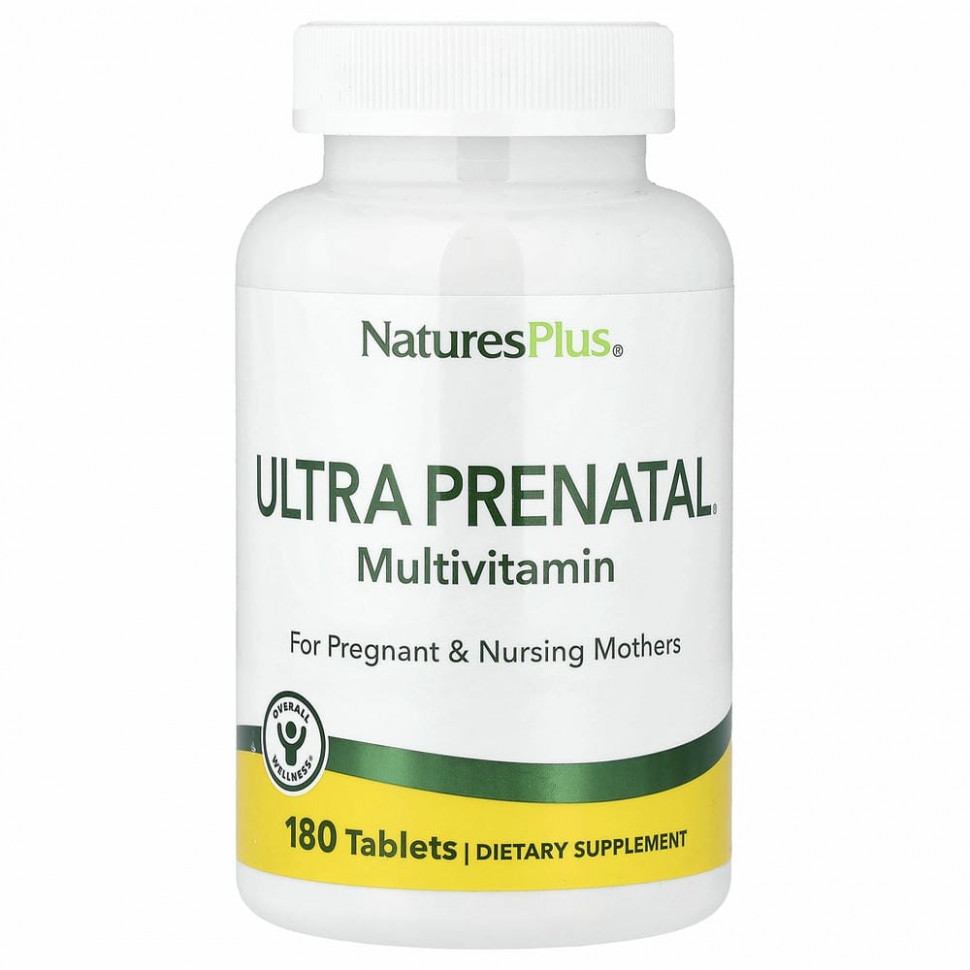 NaturesPlus, Ultra Prenatal, пренатальные витамины, 180 таблеток Натурес Плюс NAP-03085