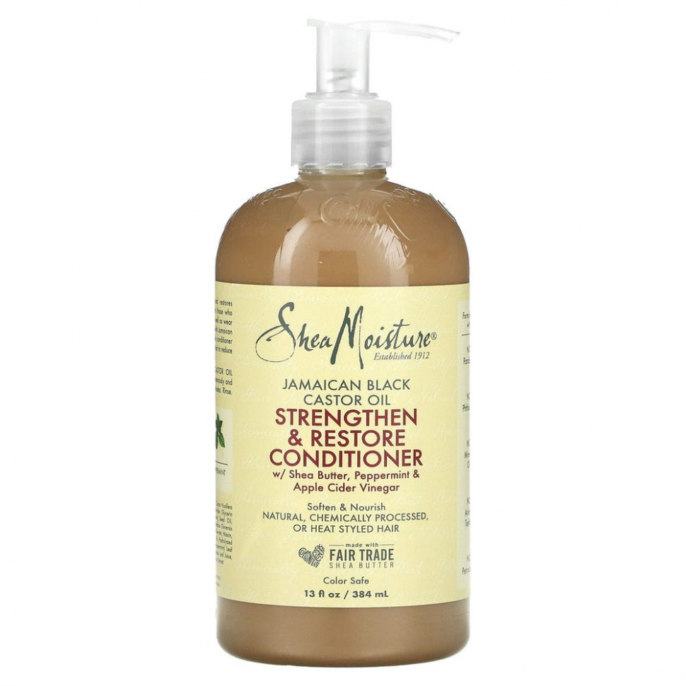 SheaMoisture, ямайское черное касторовое масло, укрепляющий и восстанавливающий кондиционер, 384 мл (13 жидк. унций) Ши Мойстчэ SMT-21559