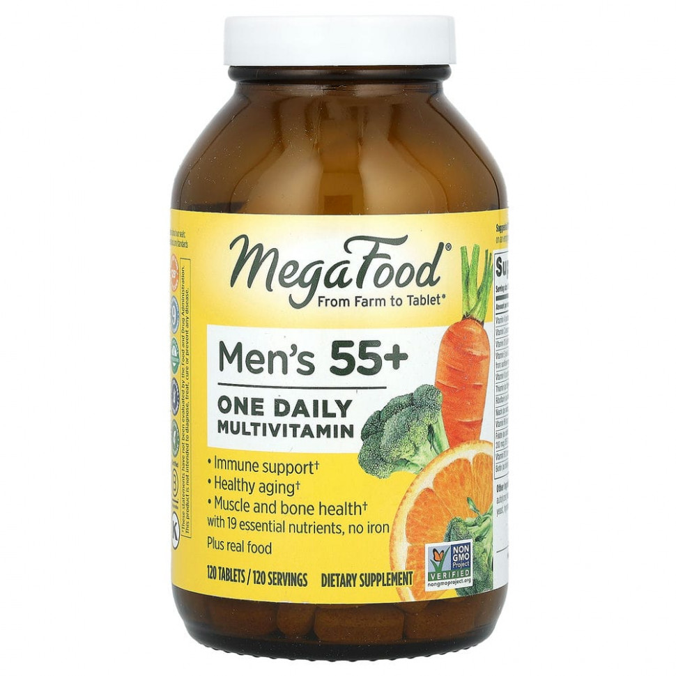 MegaFood, мультивитамины для мужчин старше 55 лет, для приема один раз в день, 120 таблеток Мегафудс MGF-10357