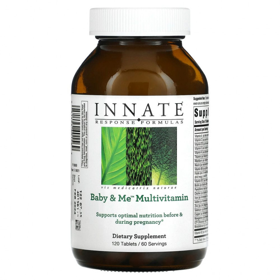 Innate Response Formulas, Baby & Me, мультивитамины, 120 таблеток Иннэйт Респонс формулас INN-40156