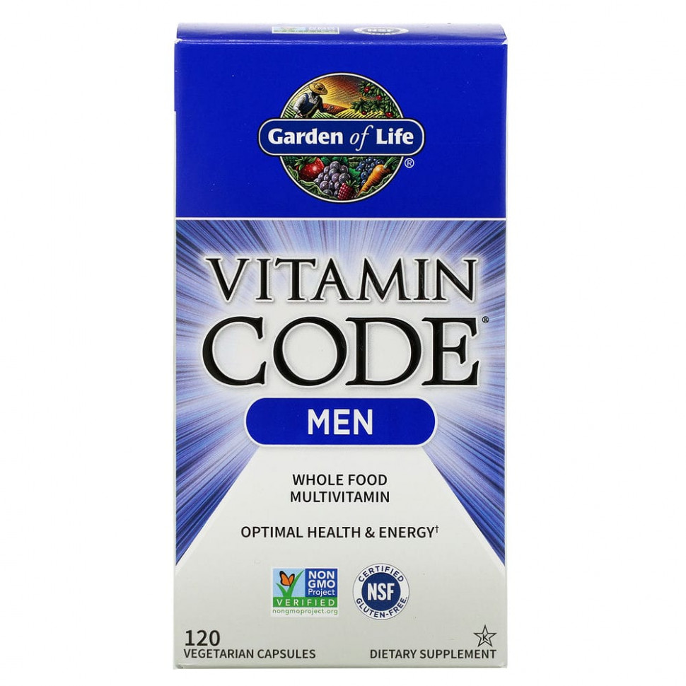 Garden of Life, Vitamin Code, мультивитамины из цельных продуктов для мужчин, 120 вегетарианских капсул Гарден оф Лайф GOL-11368