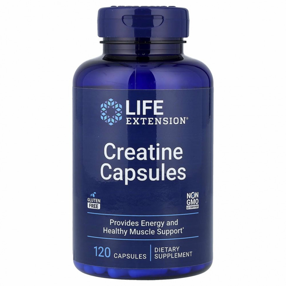 Life Extension, креатиновые капсулы, 120 капсул Лайф Экстэншн LEX-15291