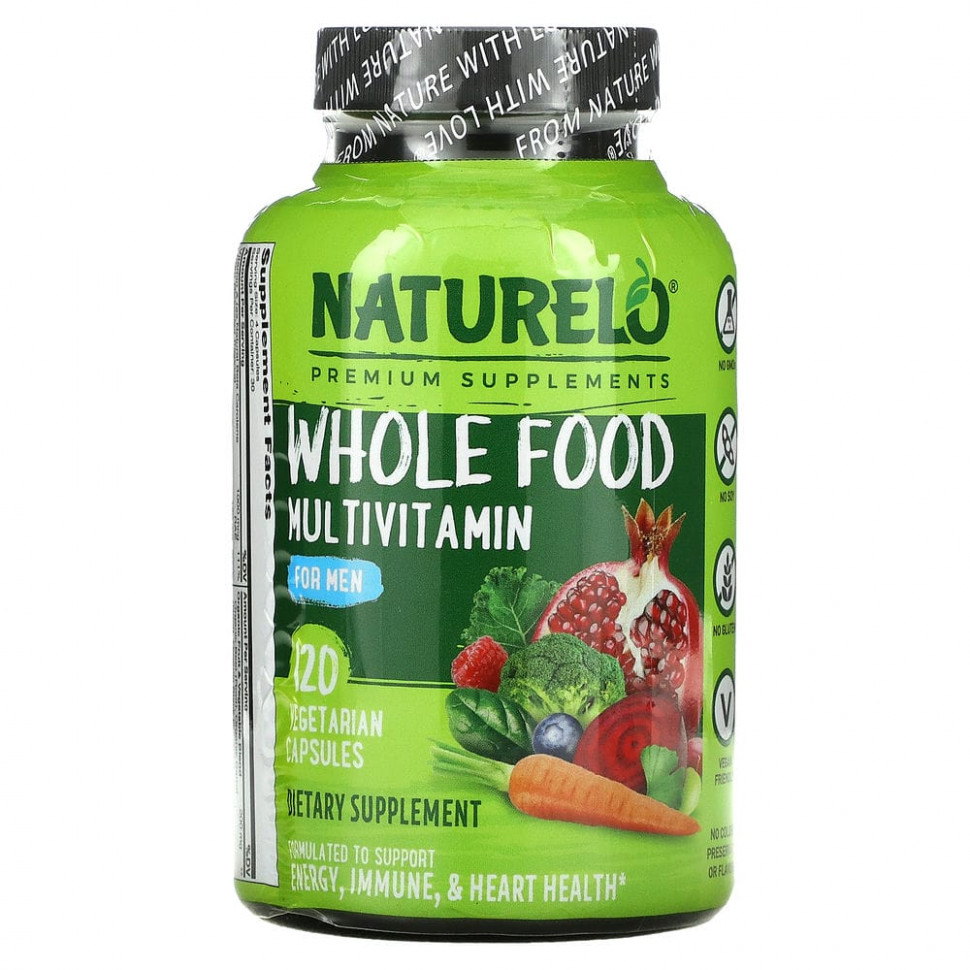 NATURELO, мультивитамины из цельных продуктов для мужчин старше, 120 вегетарианских капсул NAU-62808