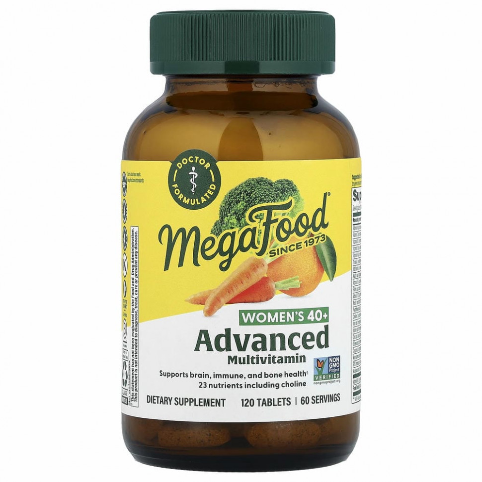 MegaFood, Multi for Women 40+, комплекс витаминов и микроэлементов для женщин старше 40 лет, 120 таблеток Мегафудс MGF-10322
