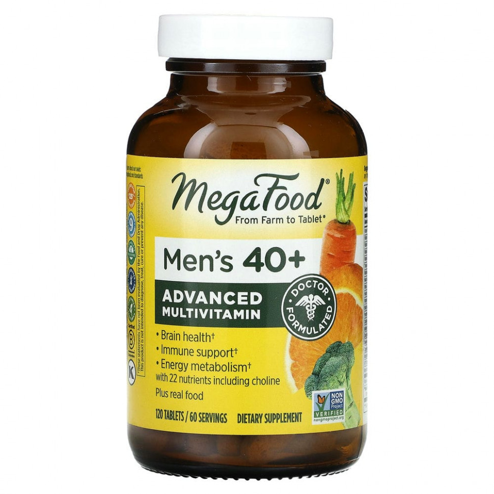 MegaFood, мультивитамины для мужчин старше 40 лет, 120 таблеток Мегафудс MGF-10318