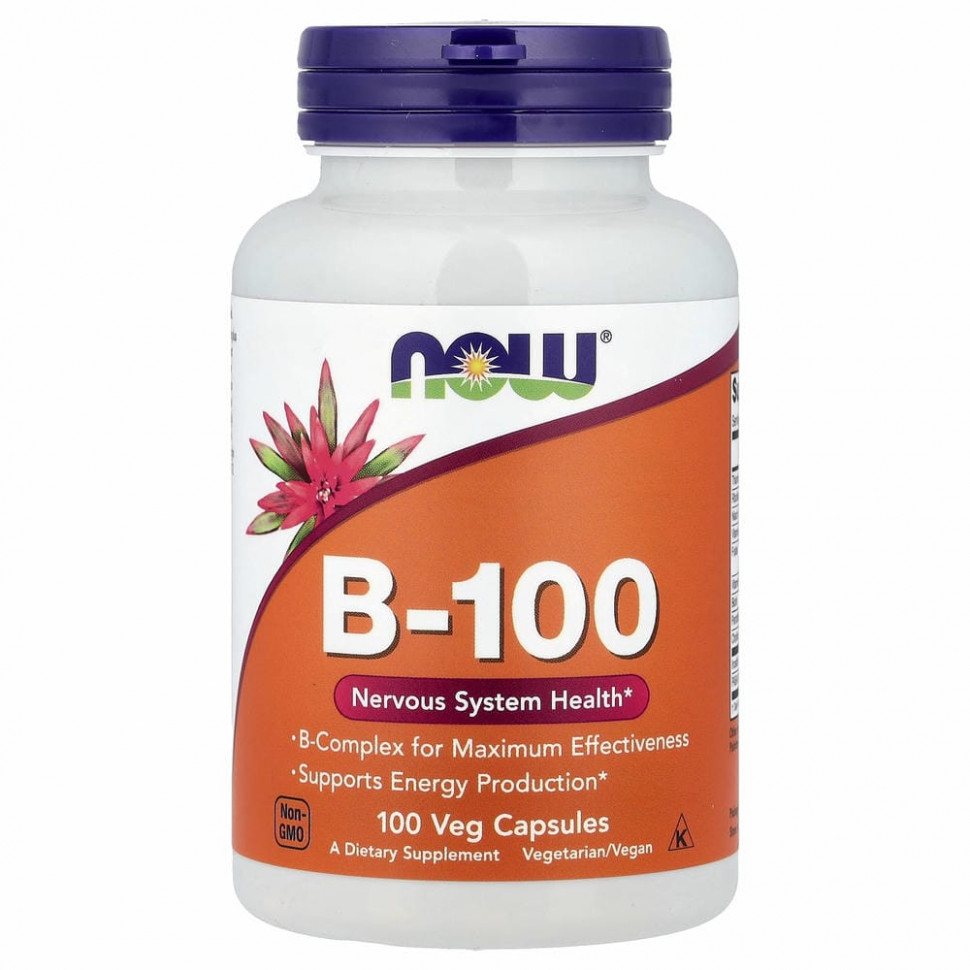 NOW Foods, B-100, 100 растительных капсул NOW-00436