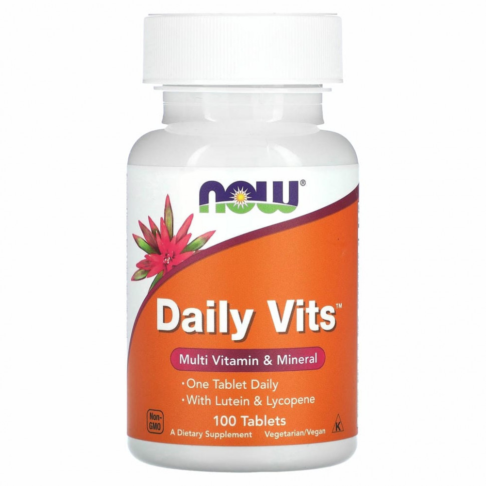 NOW Foods, Daily Vits, мультивитамины и минералы, 100 таблеток NOW-03770
