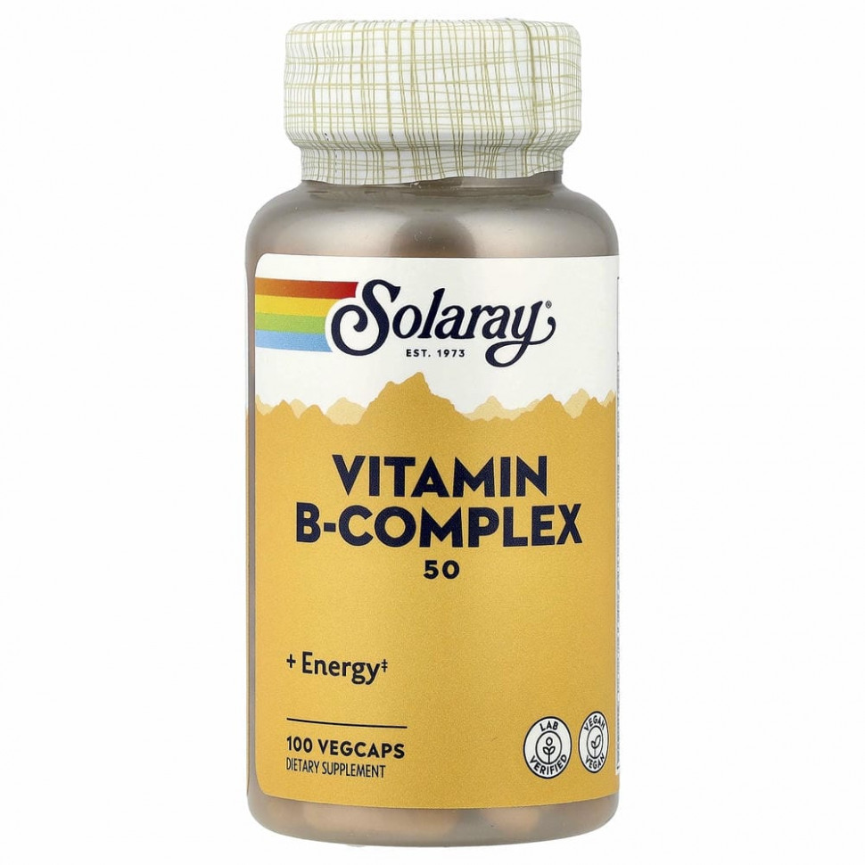 Solaray, B-Complex 50, 100 капсул с оболочкой из ингредиентов растительного происхождения Соларай SOR-04271