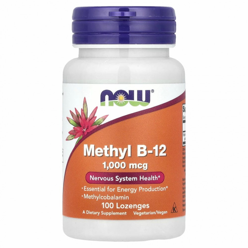 NOW Foods, Methyl B-12, метилкобаламин, 1000 мкг, 100 таблеток для рассасывания NOW-00495
