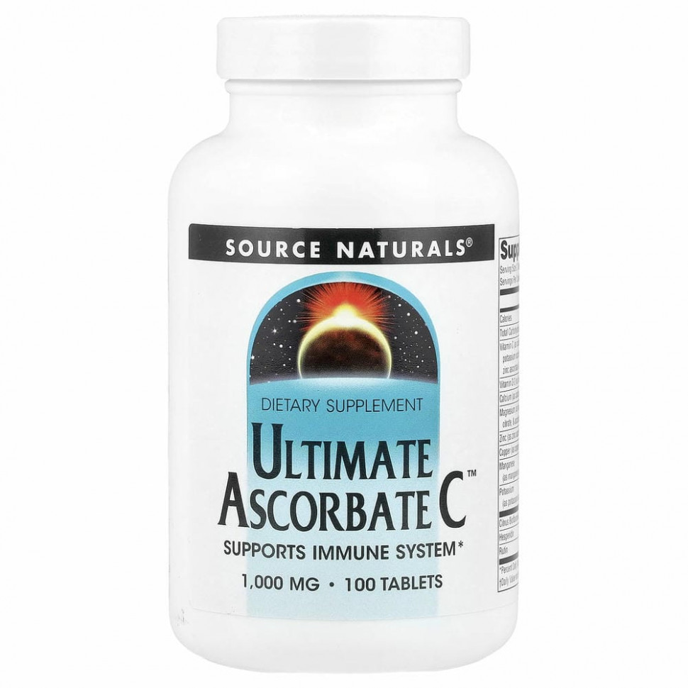 Source Naturals, Ultimate Ascorbate C, 1000 мг, 100 таблеток SNS-00832