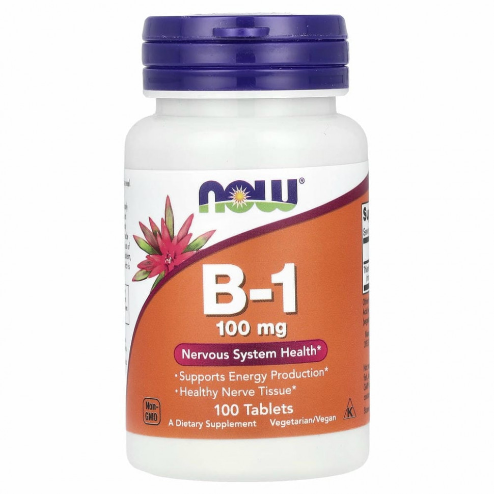 NOW Foods, B1, 100 мг, 100 таблеток NOW-00446