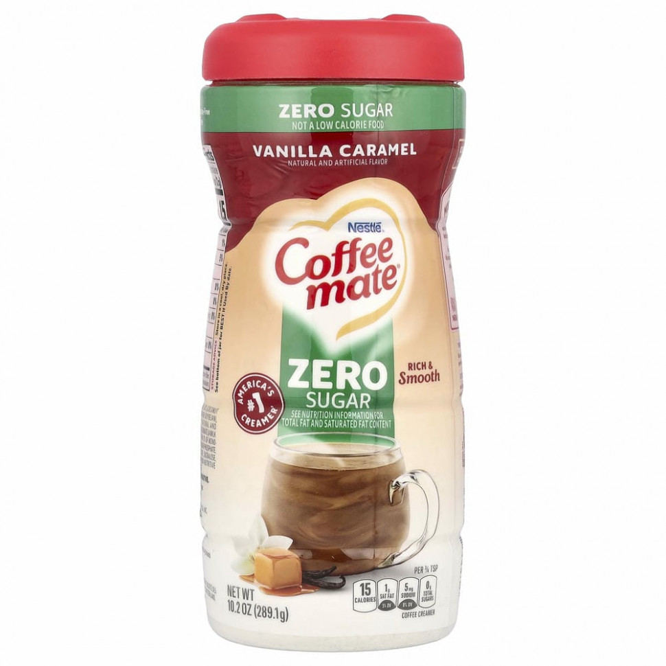 Coffee Mate, Кофейные сливки в порошке, без сахара, ваниль и карамель, 289,1 г (10,2 унции) Кофе Мэйт CFE-33480