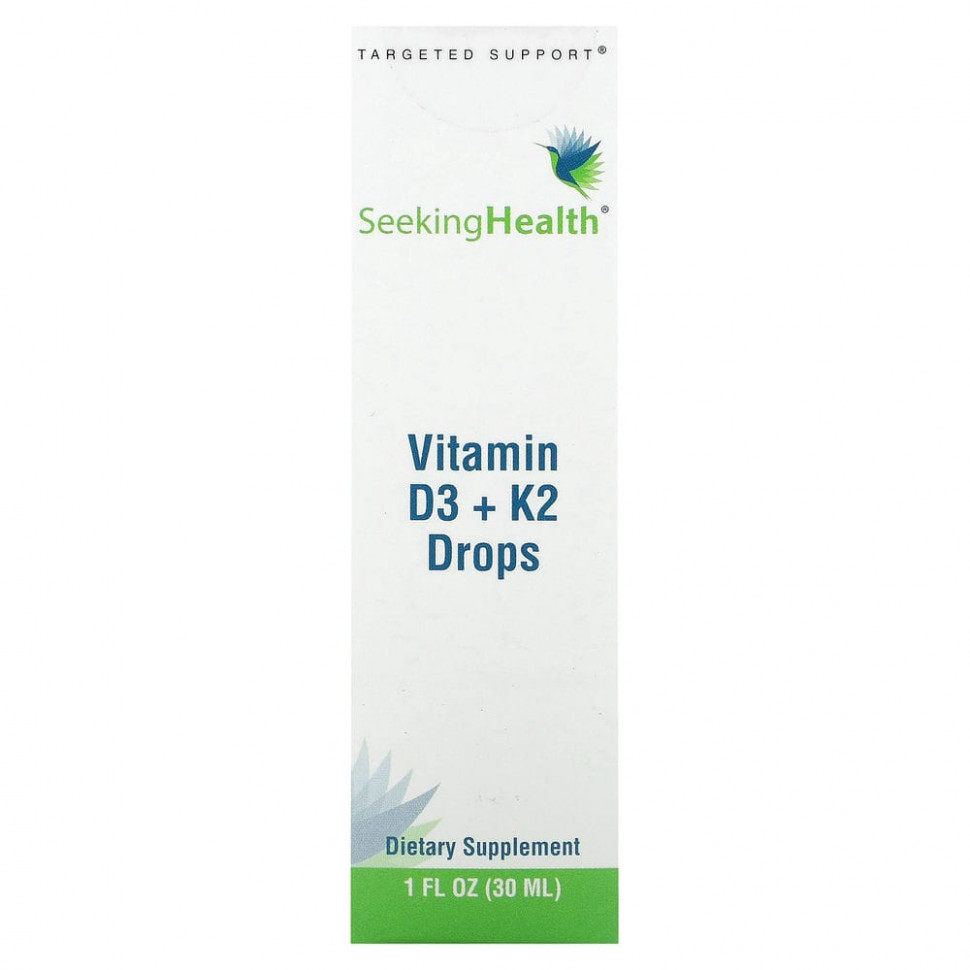Seeking Health, Витамин D3 и K2 в каплях, 30 мл (1 жидк. Унция) SKH-52135