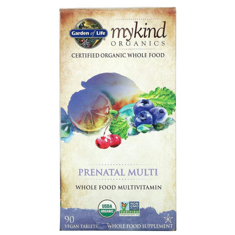 Garden of Life, MyKind Organics, Prenatal Multi , 90 Vegan Tablets Гарден оф Лайф GOL-11770