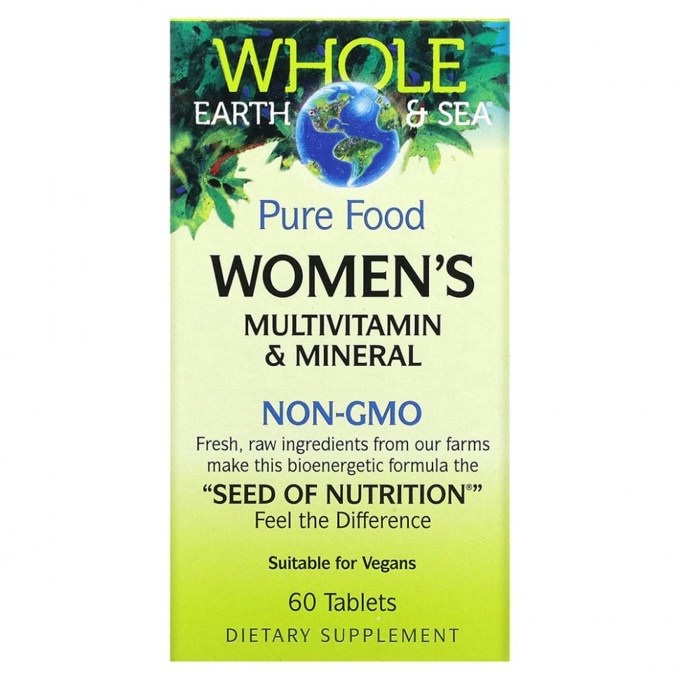 Natural Factors, Пищевая добавка Whole Earth & Sea, мультивитаминный и минеральный комплекс для женщин, 60 таблеток NFS-35502
