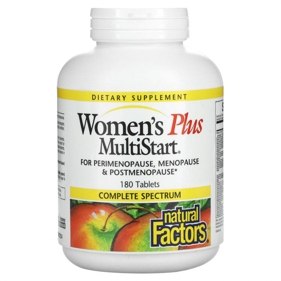 Natural Factors, Women Plus MultiStart, мультивитамины для женщин, 180 таблеток NFS-01584