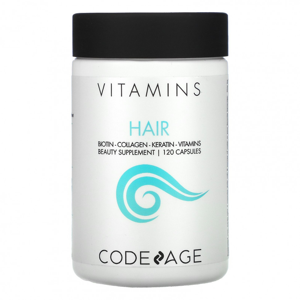 Codeage, витамины, для здоровья волос, 120 капсул AGE-00849