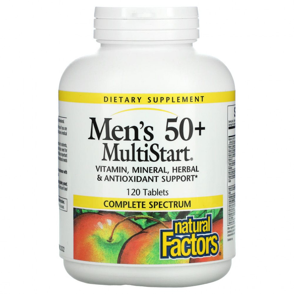 Natural Factors, MultiStart, мультивитамины для мужчин старше 50 лет, 120 таблеток NFS-01573