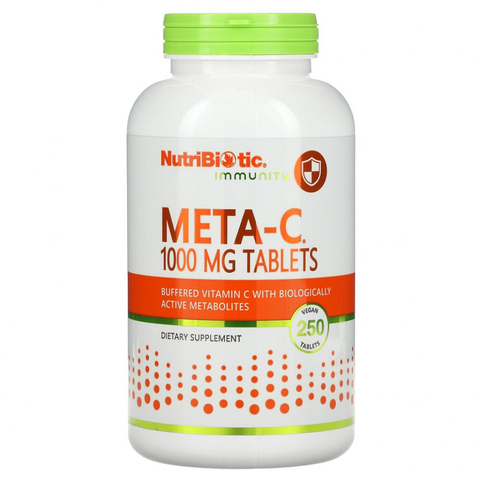 NutriBiotic, Immunity, Meta-C, 1000 мг, 250 таблеток растительного происхождения НутриБиотик NBC-00186