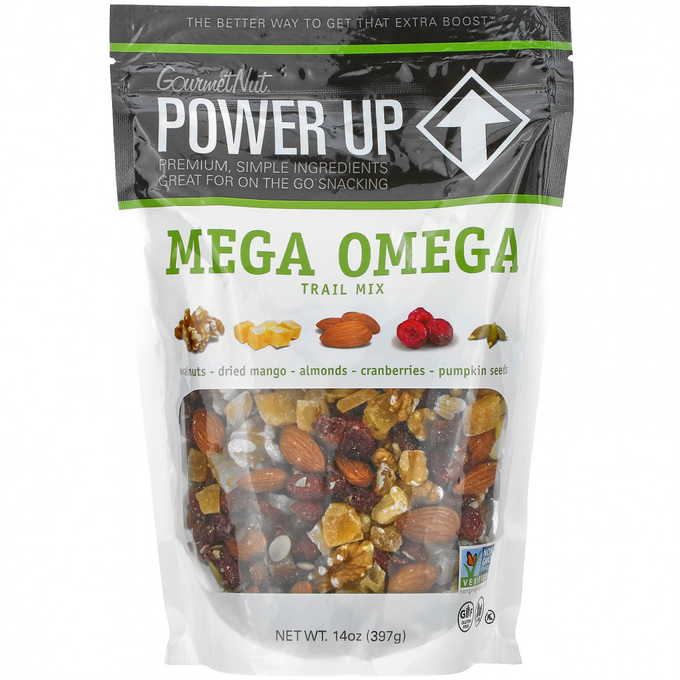 Power Up, смесь жирных кислот омега Trail Mix, 397 г (14 унций) Пауэр Ап GMT-00615