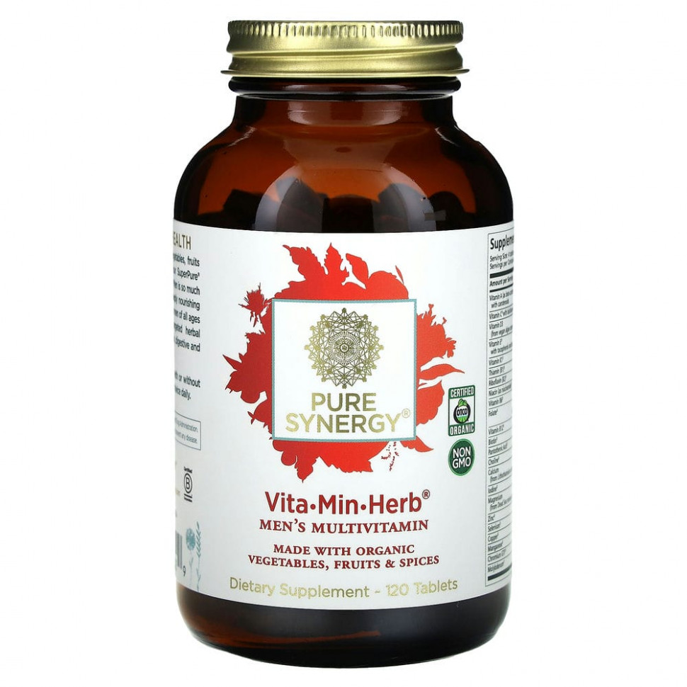 Pure Synergy, Vita·Min·Herb, мультивитамины для мужчин, 120 таблеток SYN-00430
