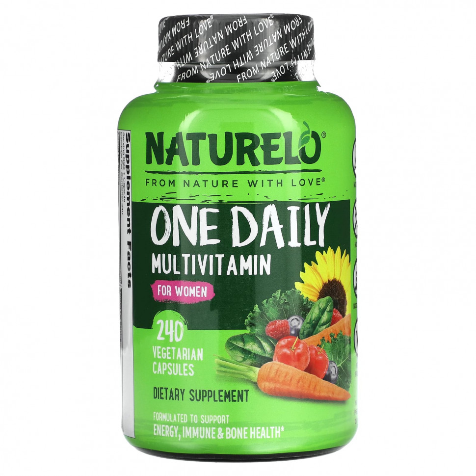 NATURELO, Мультивитамины One Daily, для женщин, 240 вегетарианских капсул NAU-62893