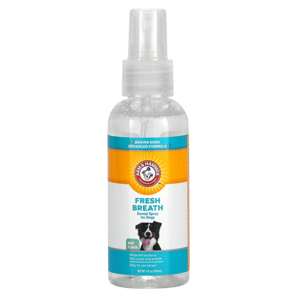 Arm & Hammer, Fresh Breath, стоматологический спрей для собак, мята, 118 мл (4 жидк. Унции) ARH-73411