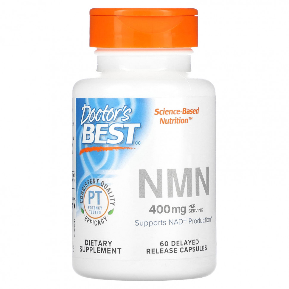 Doctor's Best, NMN, 200 мг, 60 капсул с отсроченным высвобождением DRB-00597