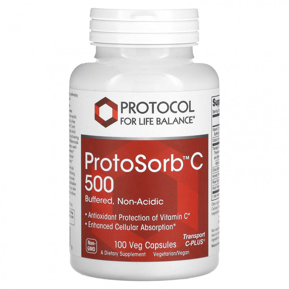Protocol for Life Balance, ProtoSorbC 500`` 100 растительных капсул PRT-10716