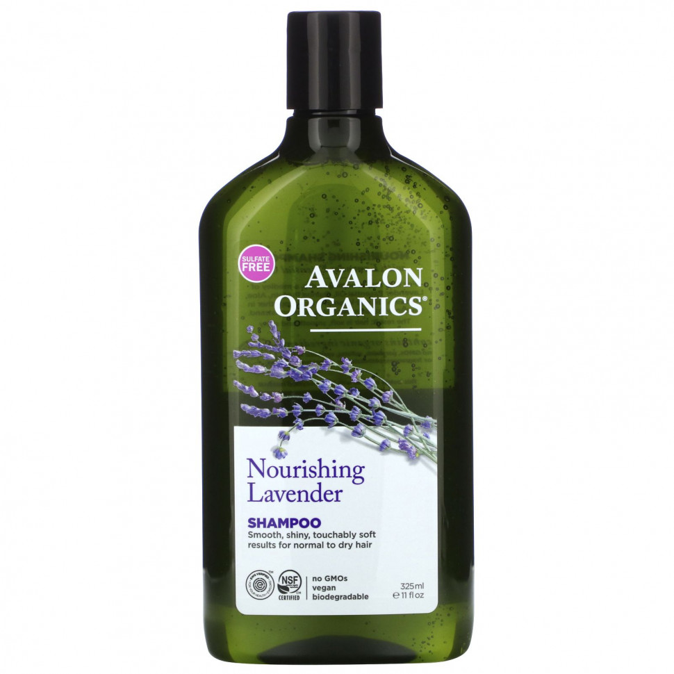 Avalon Organics, шампунь, питательная лаванда, 325 мл (11 жидк. унций) Авалон Органкс AVA-35100
