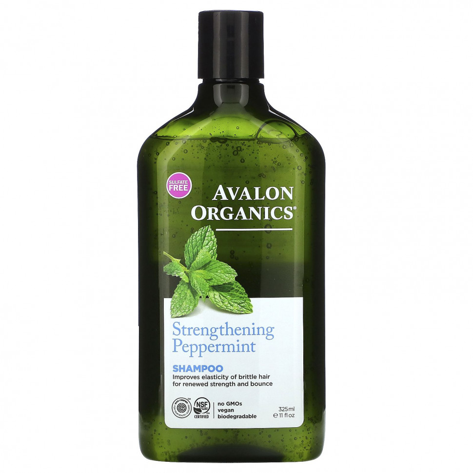 Avalon Organics, укрепляющий шампунь с перечной мятой, 325 мл (11 жидк. унций) Авалон Органкс AVA-35108