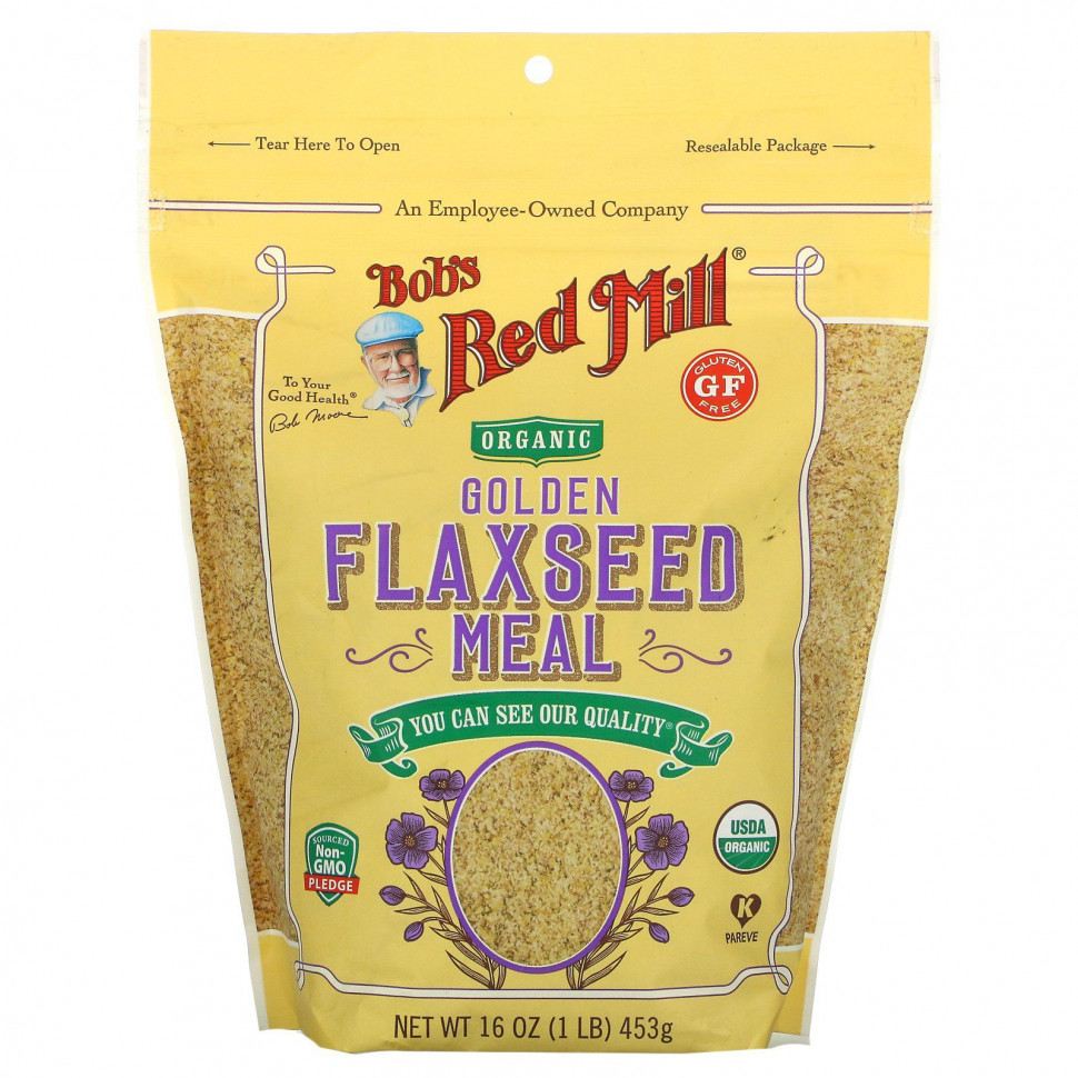 Bob's Red Mill, Органическая мука из золотистого льняного семени, 16 унций (453 г) Бобс Рэд Милл BRM-04940