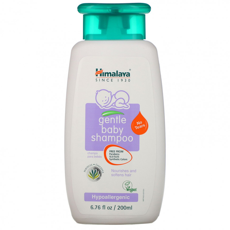 Himalaya, Нежный Детский Шампунь, Гибискус и Нут, 6,76 жидких унций (200 мл) Хималая Хербал Хэлскэр HIM-50122