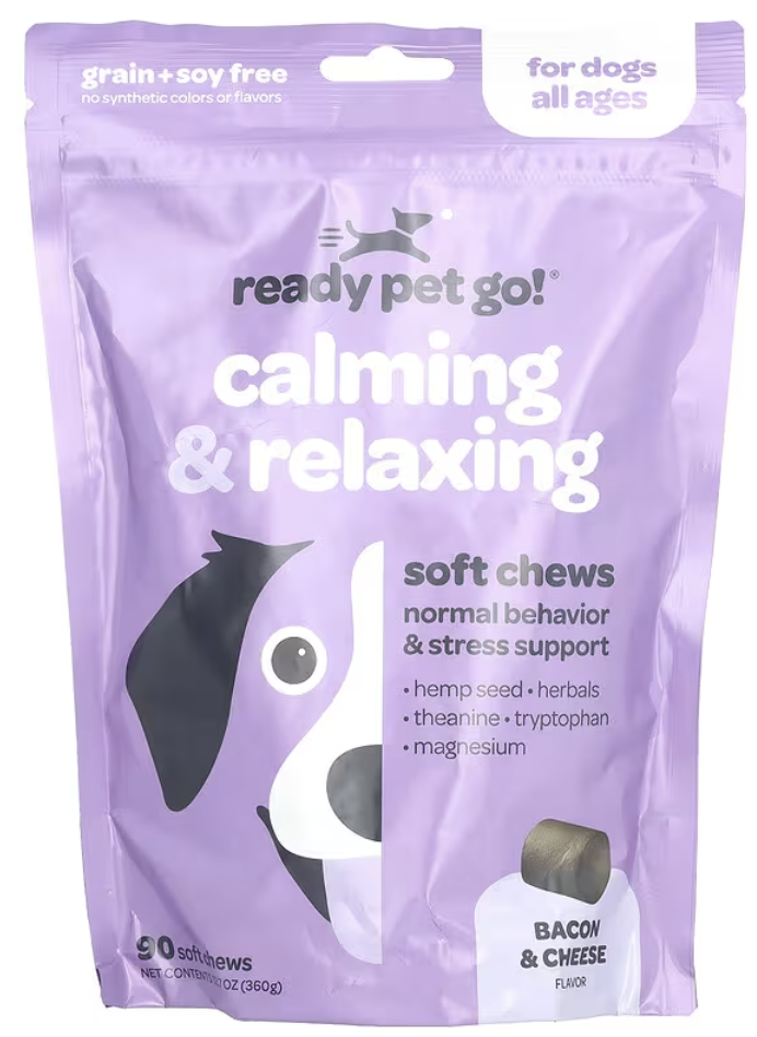 Ready Pet Go, Zen Chews, успокаивающее лакомство для собак, для всех возрастов, бекон и сыр, 90 жевательных таблеток, 360 г (12,7 унции) RPG-27700