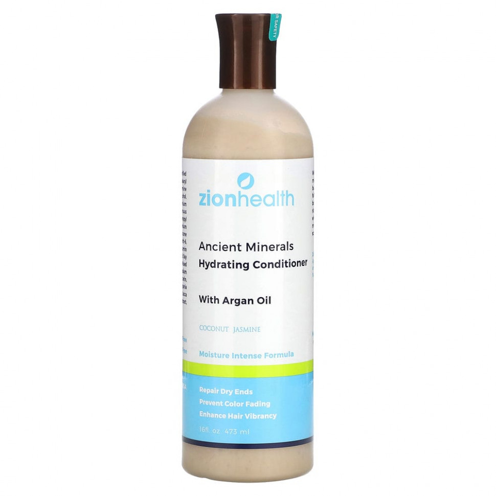 Zion Health, Ancient Minerals, увлажняющий кондиционер с маслом арганы и кокосовым жасмином, 473 мл (16 жидк. Унций) Зион Хэлс ZIO-10225